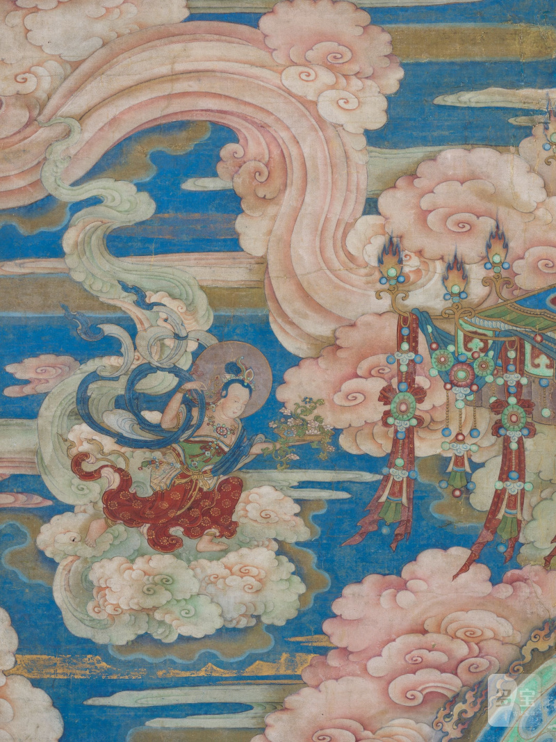 IMPORTANTE ET TRÈS GRANDE PEINTURE REPRÉSENTANT LE BOUDDHA SHAKYAMUNI - 图8